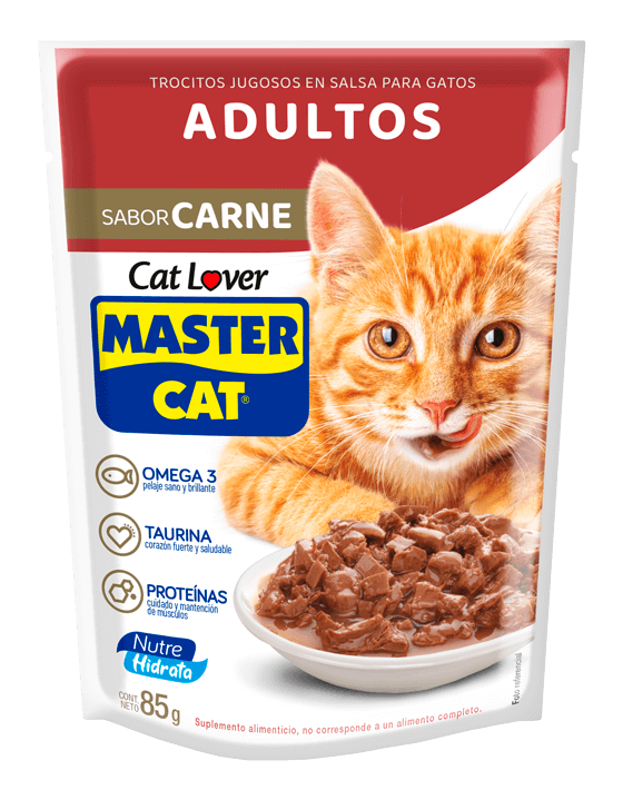 Master Cat Trocitos Jugosos Carne 85 g