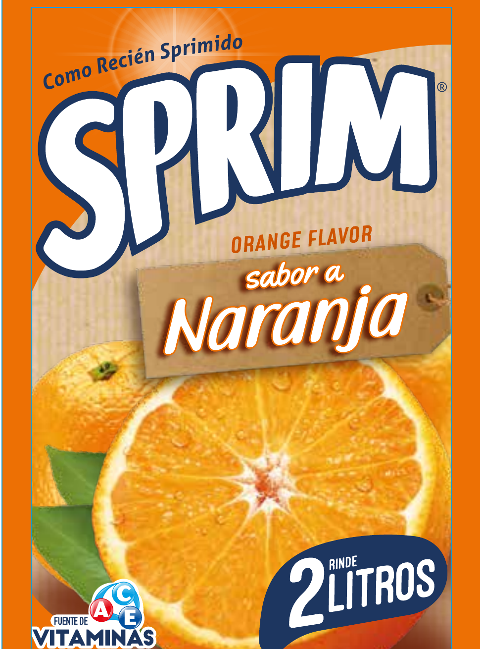 Jugo Sprim 2L Naranja 25 g.