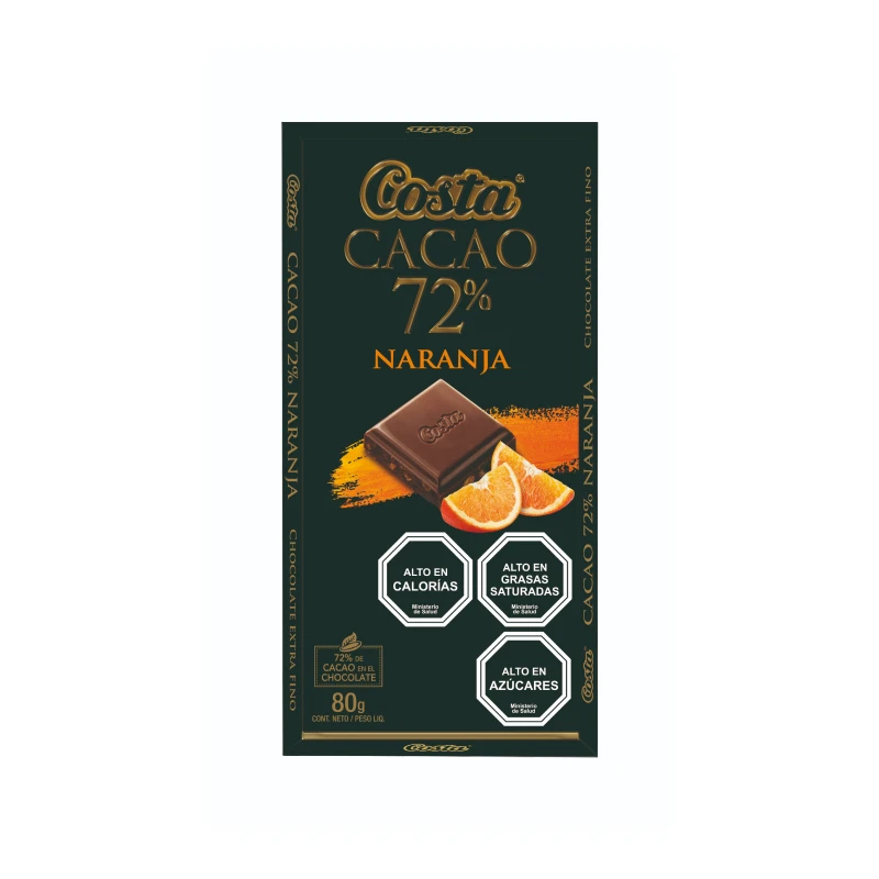 Costa Cacao 72% Naranja 80 g