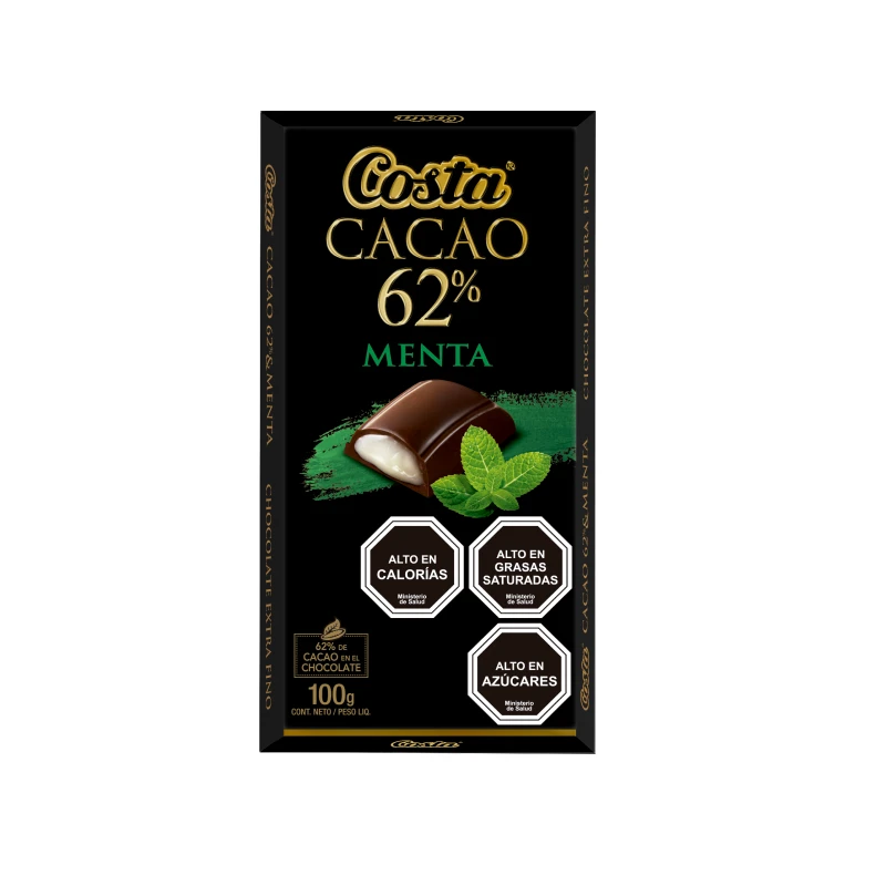 Costa Cacao 62% Menta 100 g